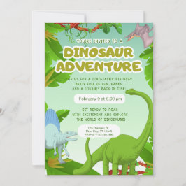 Convite Festa de Aniversário de Aventura com Dinossauros