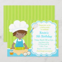 Festa de aniversário de Baking de Menino Americano
