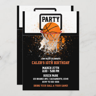 Convite Festa de aniversário de basquetebol e de esporte