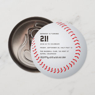 Convite Festa de Aniversário de Beisebol Adulto Temático