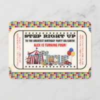 Festa de aniversário de Bilhete de Circo Vintage