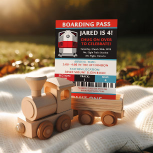 Convite Festa de aniversário de Bilhete de Embarque do Co