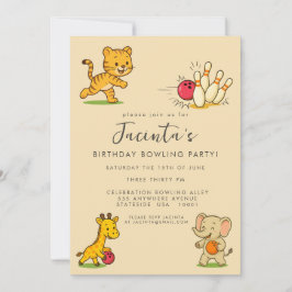 Convite Festa de aniversário de Boliche de dez pinos perso