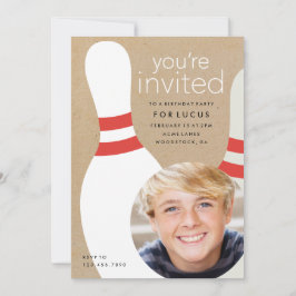 Convite Festa de aniversário de boliche de Fotografias par