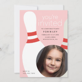 Convite Festa de aniversário de boliche de Fotografias par