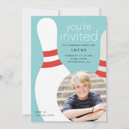 Convite Festa de aniversário de boliche de Fotografias par