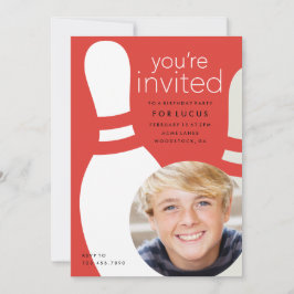 Convite Festa de aniversário de boliche de Fotografias par