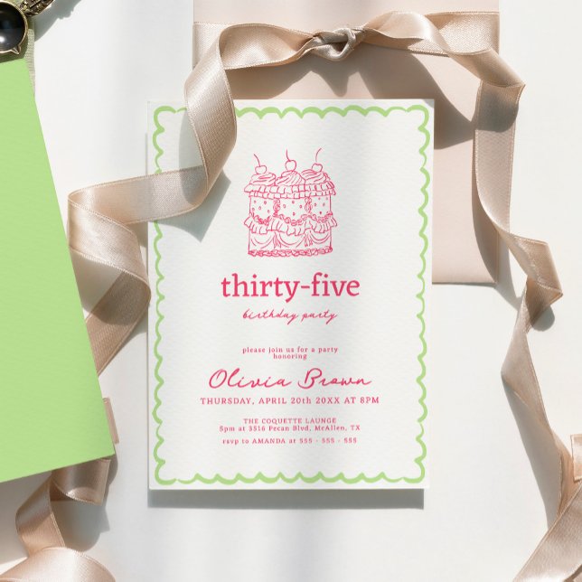 Convite Festa de aniversário De Bolo Símico Desenhado À Mã (Criador carregado)