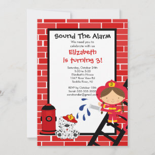 Convite Festa de aniversário de Bombeiro