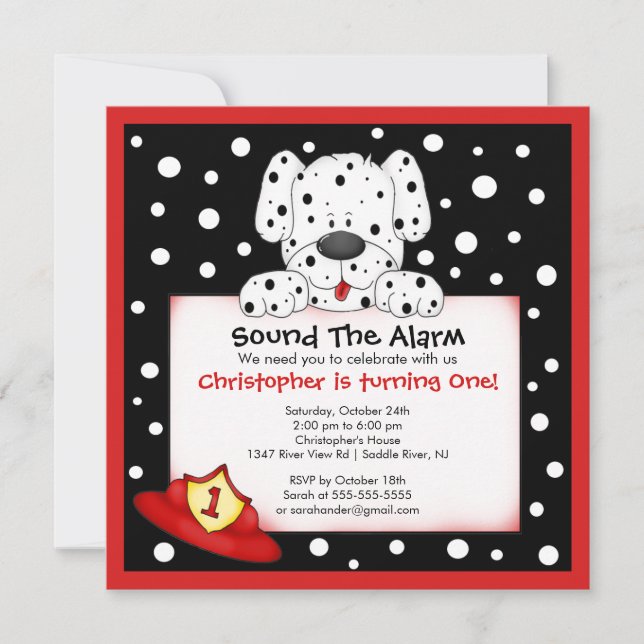 Convite Festa de aniversário de Bombeiros Dalmáticos (Frente)