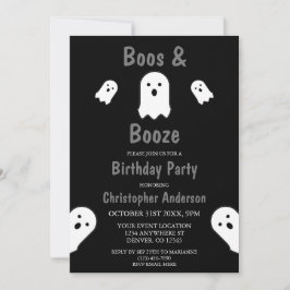 Convite Festa de aniversário de Boos e Booze Halloween