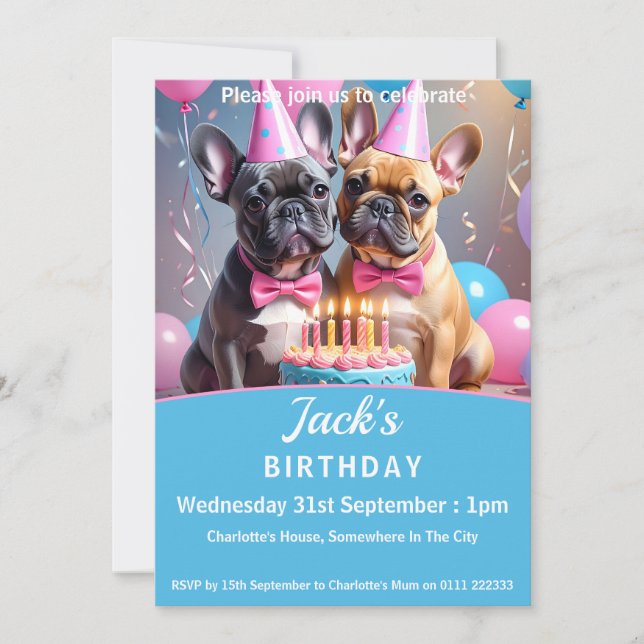 Convite Festa de aniversário de Bulls Francês (Frente)