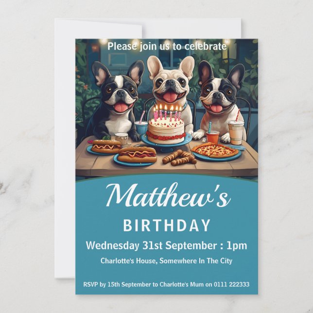 Convite Festa de aniversário de Bulls Francês (Frente)