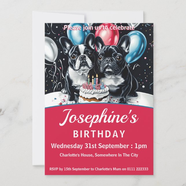 Convite Festa de aniversário de Bulls Francês (Frente)