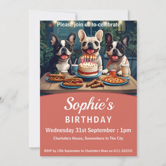 Convite Festa de aniversário de Bulls Francês (Frente)