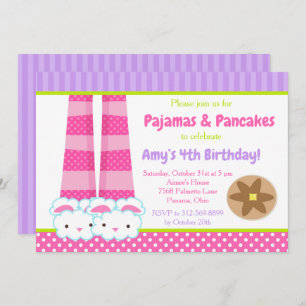 Convite Festa de aniversário de Bunny Slippers Pijamas e P
