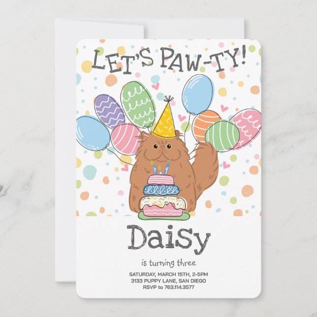 Convite Festa de aniversário de cabelos de cabelos Persa V (Frente)