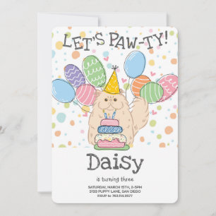 Convite Festa de aniversário de Cabelos de Gato Persa