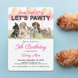 Convite Festa de Aniversário de Cachorrinho Personalizada 