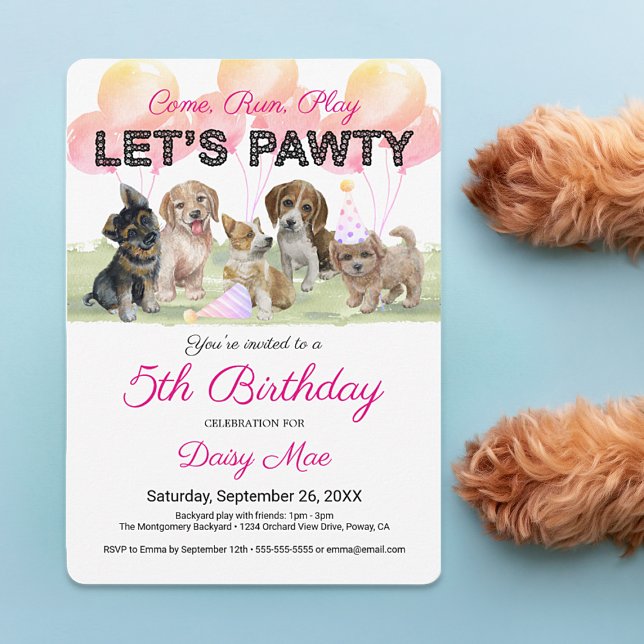 Convite Festa de Aniversário de Cachorrinho Personalizada  (Criador carregado)