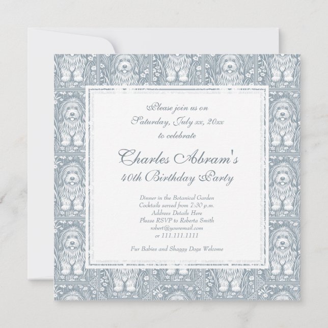 Convite Festa de aniversário de Cachorro Bastante Bem-Vind (Verso)