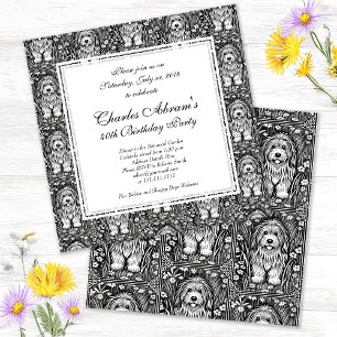 Convite Festa de aniversário de Cachorro Bastante Bem-Vind