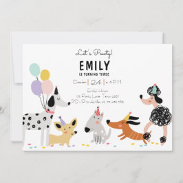 Convite Festa de aniversário de Cachorro Cachorro Pawty Mo