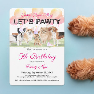 Convite Festa de aniversário de Cachorro Personalizado Pa