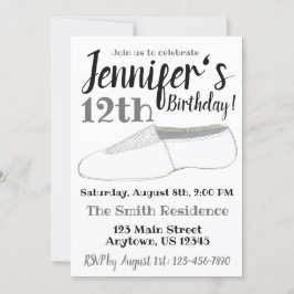 Convite Festa de aniversário de Calçado de dança do Acro A