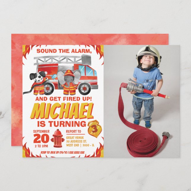 Convite Festa de aniversário de Caminhão Fotográfico de Aq (Frente/Verso)