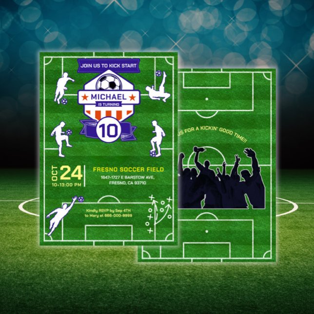 Convite Festa de aniversário de campo de futebol (Soccer Birthday Party Invitation)