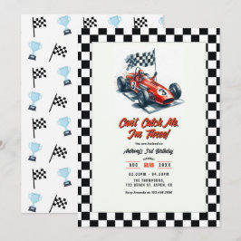Convite Festa de Aniversário de Carro de Corrida Não Posso