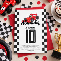 Festa de Aniversário de Carro de Corrida Vermelho