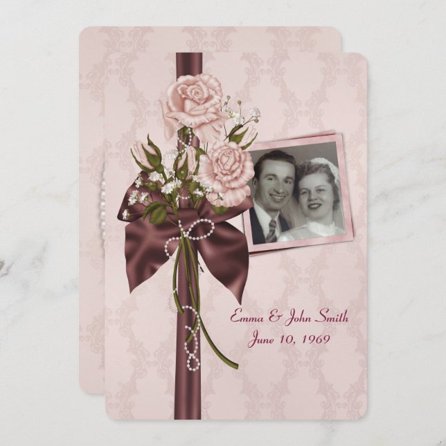 Convite Festa de Aniversário de Casamento (Frente/Verso)