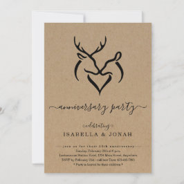 Convite Festa de Aniversário de Casamento com Chifres de V