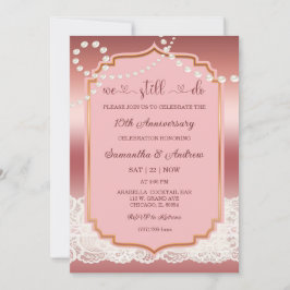 Convite Festa de aniversário de casamento de 10 anos retrô