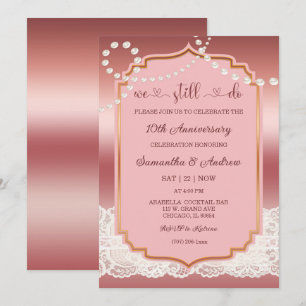Convite Festa de aniversário de casamento de 10 anos retrô