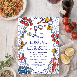 Convite Festa de Aniversário de Casamento de 25 Anos com J