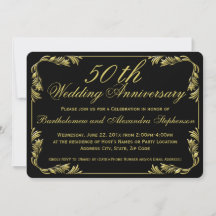 Festa de Aniversário de Casamento de 50 anos Preto