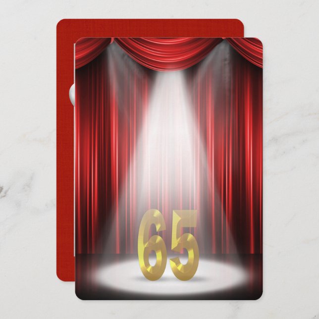 Convite Festa de Aniversário de Casamento de 65 Anos (Frente/Verso)