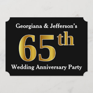 Convite Festa de Aniversário de Casamento de 65 anos com A