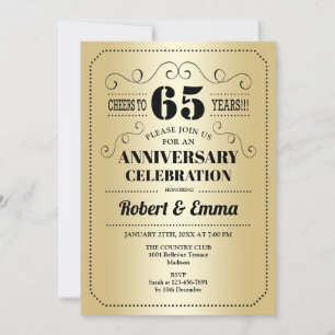 Convite Festa de Aniversário de Casamento de 65 anos - Dou
