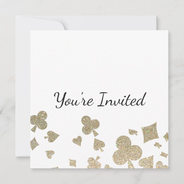 Convite Festa de aniversário de cassino com brilho (Frente)