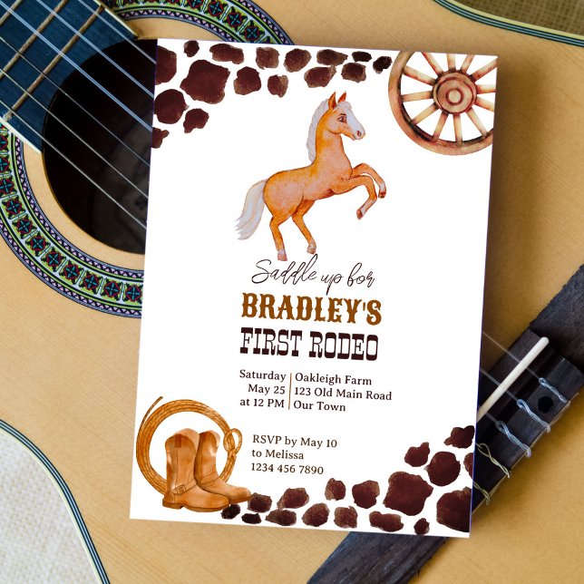 Convite Festa de aniversário de cavalo do primeiro rodeio  (Criador carregado)