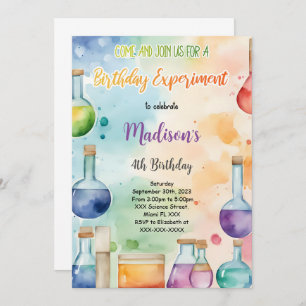 Convite Festa de aniversário de Ciências para Crianças