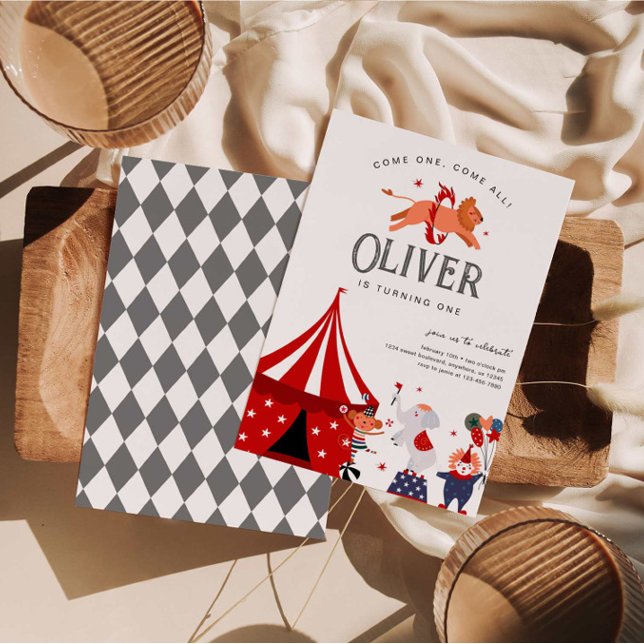 Convite Festa de aniversário de Circo ou Carnaval (Criador carregado)