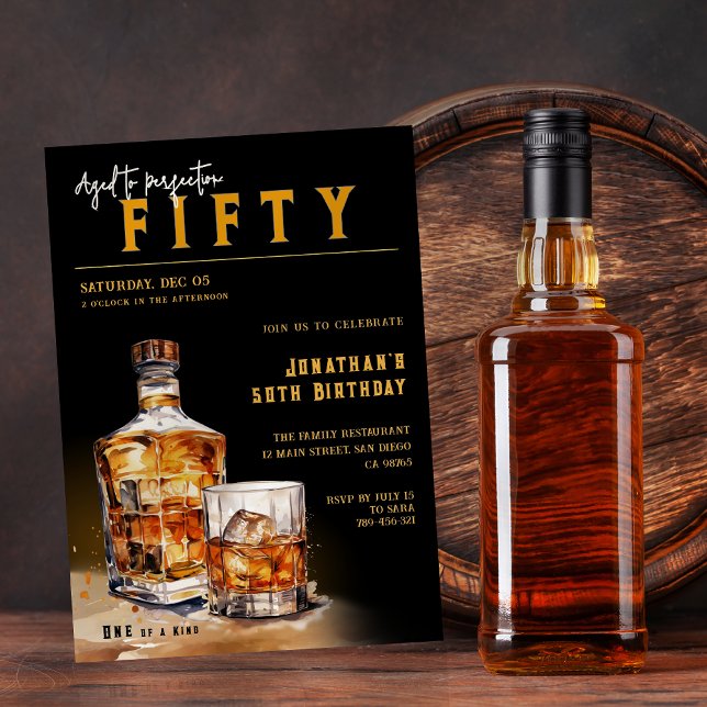 Convite Festa de aniversário de Cobrir da Revista Whiskey  (Whiskey Bourbon Magazine Cover Birthday Party Invitation)