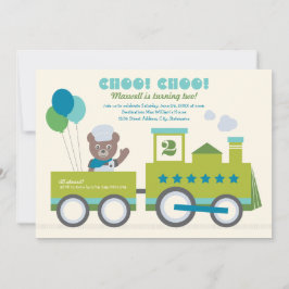 Convite Festa de aniversário de Condutor do Urso Teal Choo