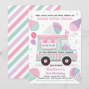 Convite Festa de aniversário de Cone de Neve por Aniversár