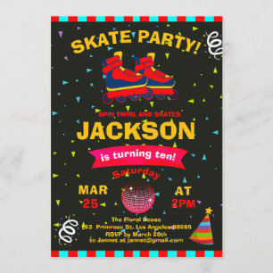 Convite Festa de aniversário de Confetti de Quadros de Ro